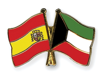 Fahnen Pins Spanien Kuwait