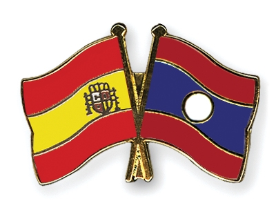 Fahnen Pins Spanien Laos