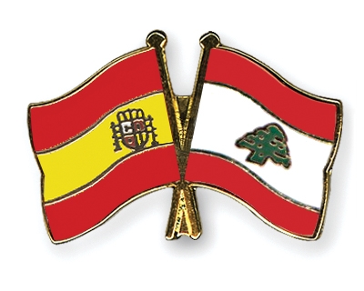 Fahnen Pins Spanien Libanon