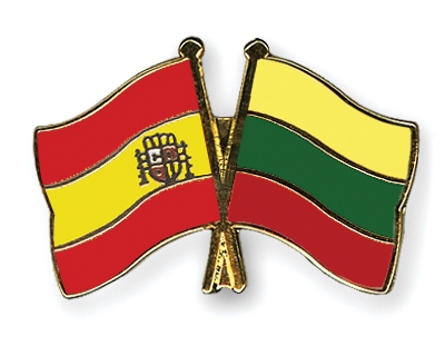 Fahnen Pins Spanien Litauen