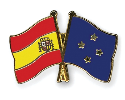 Fahnen Pins Spanien Mikronesien