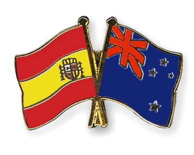 Fahnen Pins Spanien Neuseeland