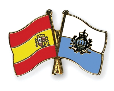 Fahnen Pins Spanien San-Marino