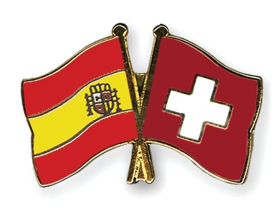 Fahnen Pins Spanien Schweiz