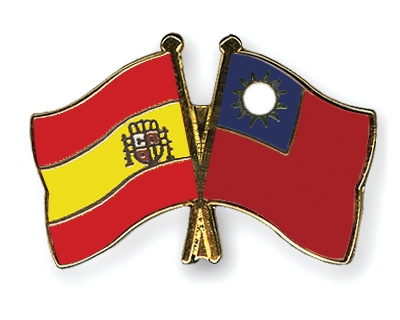 Fahnen Pins Spanien Taiwan