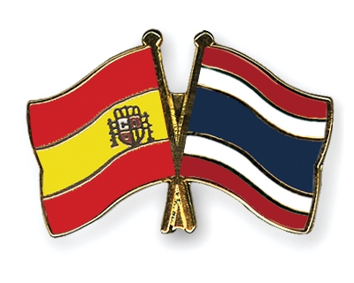 Fahnen Pins Spanien Thailand