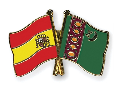 Fahnen Pins Spanien Turkmenistan
