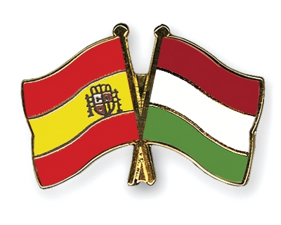 Fahnen Pins Spanien Ungarn