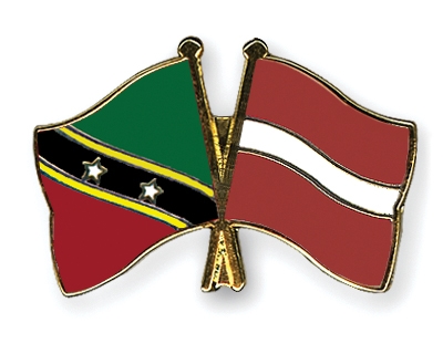 Fahnen Pins St-Kitts-und-Nevis Lettland