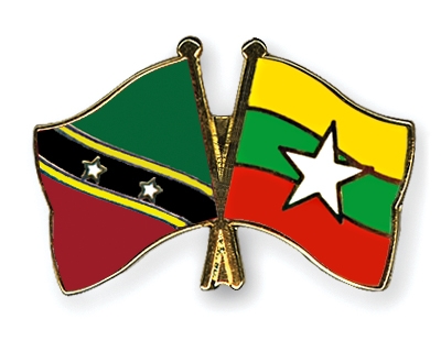 Fahnen Pins St-Kitts-und-Nevis Myanmar