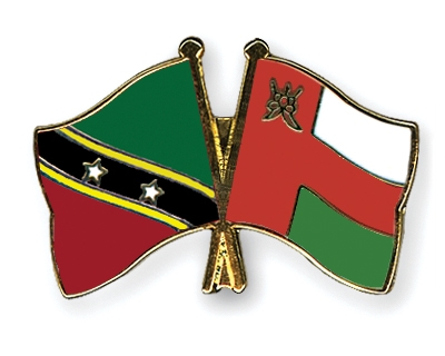 Fahnen Pins St-Kitts-und-Nevis Oman
