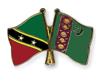 Fahnen Pins St-Kitts-und-Nevis Turkmenistan