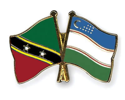 Fahnen Pins St-Kitts-und-Nevis Usbekistan