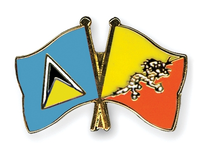 Fahnen Pins St-Lucia Bhutan