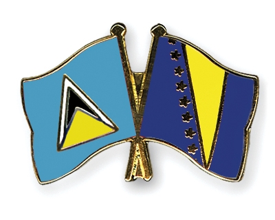 Fahnen Pins St-Lucia Bosnien-und-Herzegowina