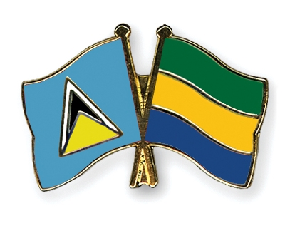 Fahnen Pins St-Lucia Gabun