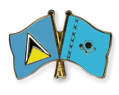 Fahnen Pins St-Lucia Kasachstan