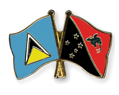 Fahnen Pins St-Lucia Papua-Neuguinea