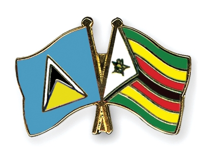 Fahnen Pins St-Lucia Simbabwe