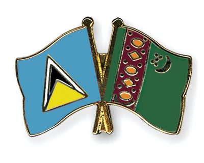 Fahnen Pins St-Lucia Turkmenistan