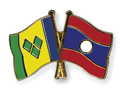 Fahnen Pins St-Vincent-und-die-Grenadinen Laos