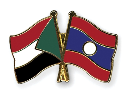 Fahnen Pins Sudan Laos