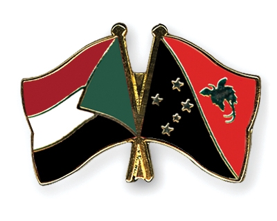 Fahnen Pins Sudan Papua-Neuguinea