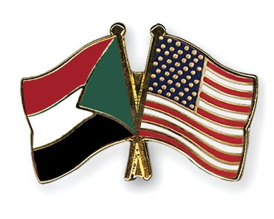 Fahnen Pins Sudan USA