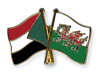 Fahnen Pins Sudan Wales