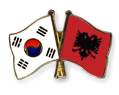 Fahnen Pins Sdkorea Albanien