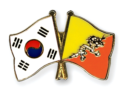 Fahnen Pins Sdkorea Bhutan