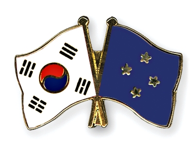 Fahnen Pins Sdkorea Mikronesien