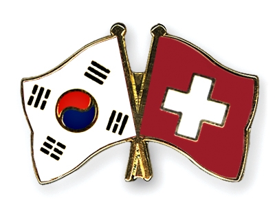 Fahnen Pins Sdkorea Schweiz