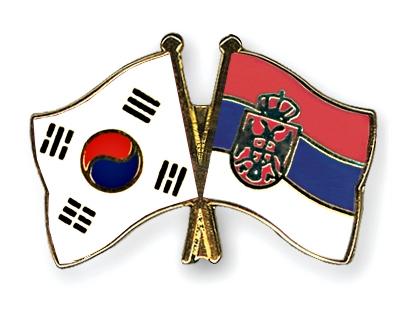 Fahnen Pins Sdkorea Serbien