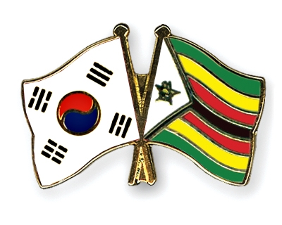 Fahnen Pins Sdkorea Simbabwe