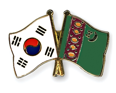 Fahnen Pins Sdkorea Turkmenistan