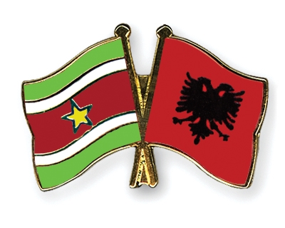 Fahnen Pins Surinam Albanien