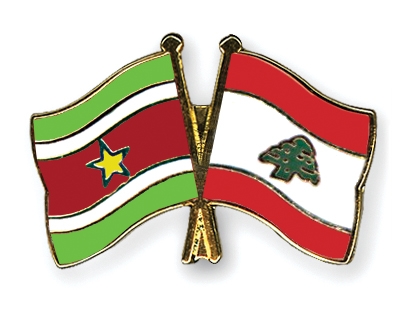 Fahnen Pins Surinam Libanon