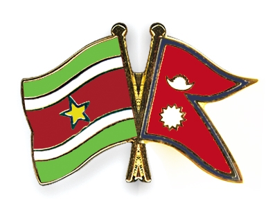 Fahnen Pins Surinam Nepal