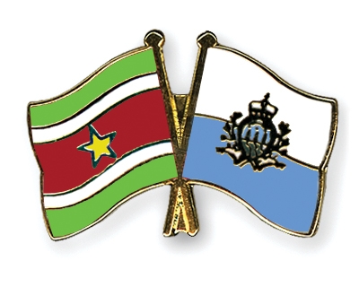 Fahnen Pins Surinam San-Marino