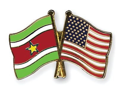 Fahnen Pins Surinam USA