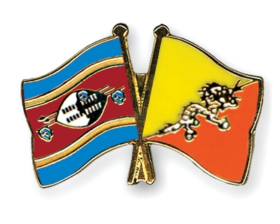 Fahnen Pins Swasiland Bhutan