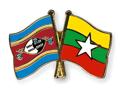 Fahnen Pins Swasiland Myanmar