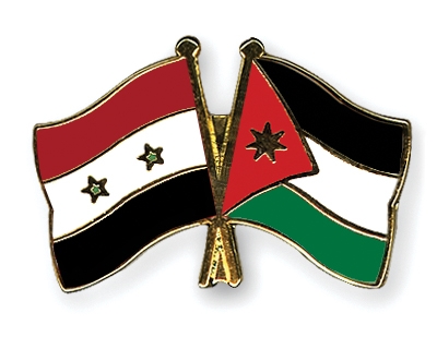 Fahnen Pins Syrien Jordanien