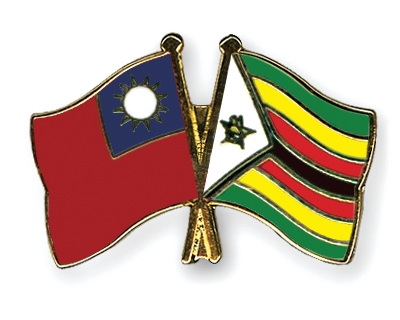 Fahnen Pins Taiwan Simbabwe