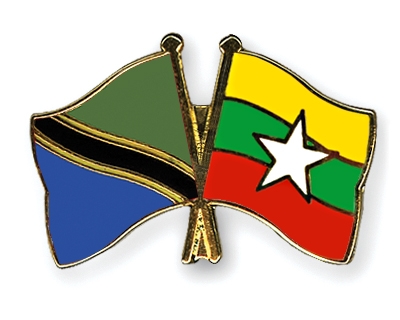 Fahnen Pins Tansania Myanmar