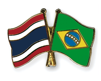 Fahnen Pins Thailand Brasilien