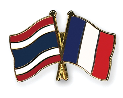 Fahnen Pins Thailand Frankreich