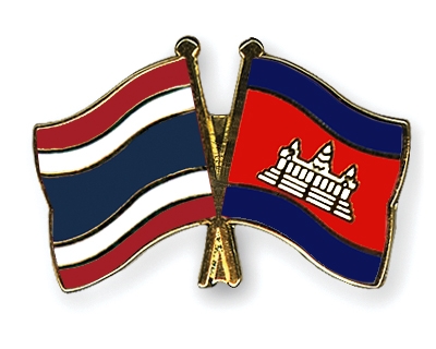 Fahnen Pins Thailand Kambodscha