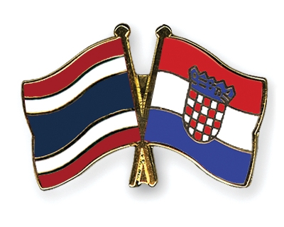Fahnen Pins Thailand Kroatien